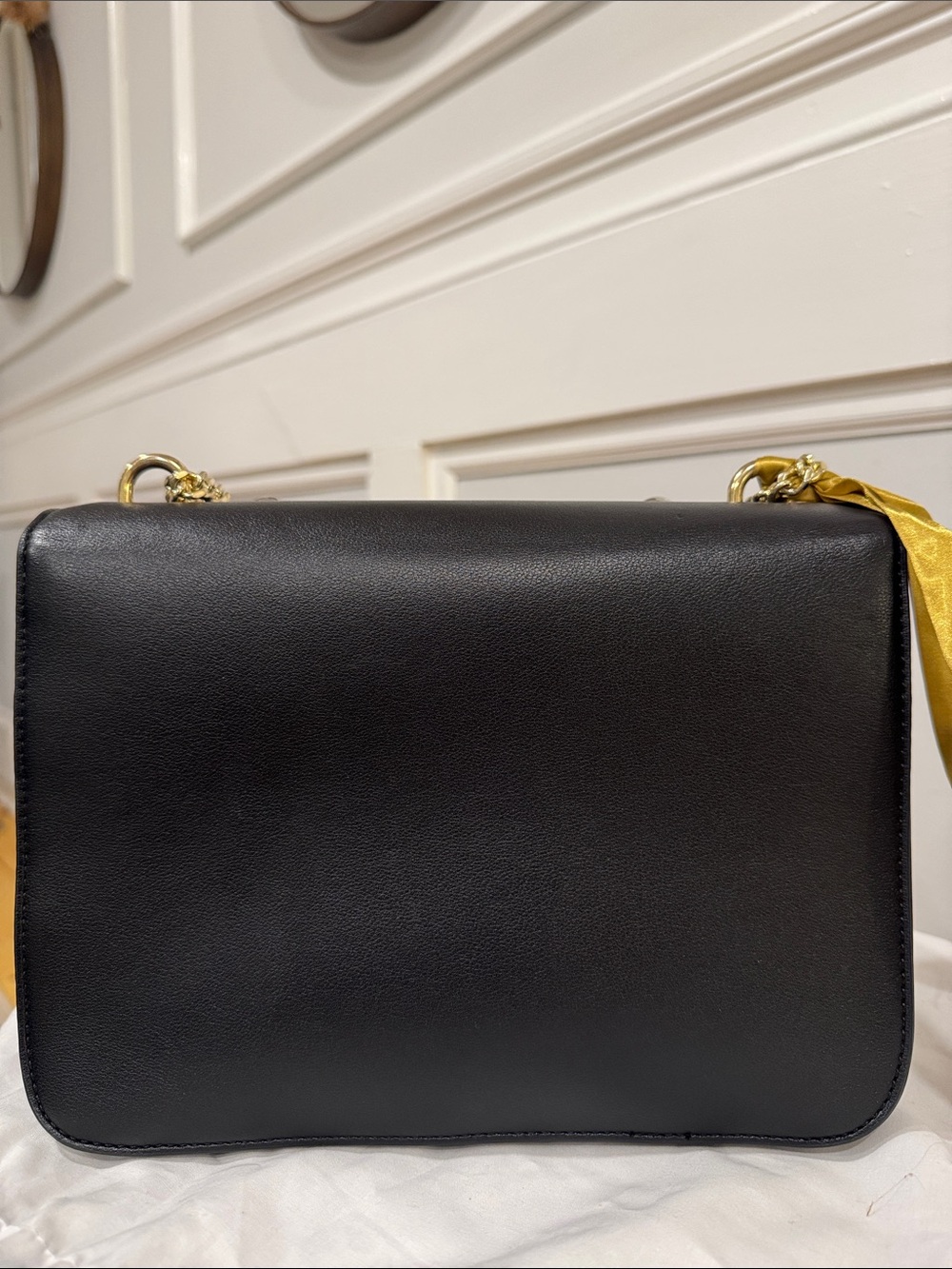 Love Moschino Bag Black Studded Chain Crossbody Shoulder Bag with Gold Accents - Picture 8 of 17